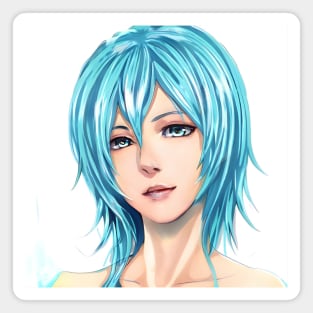 manga girl anime blue hair Magnet